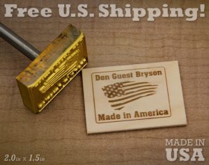 2" x 1.5" Rectangle Custom Text "Made in America"